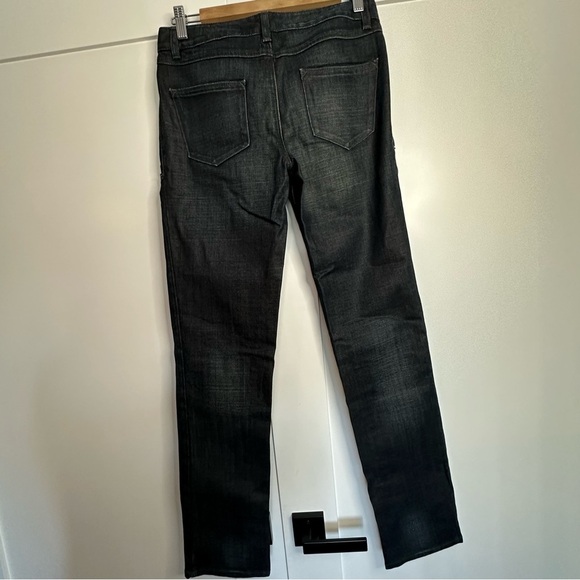 🎆 Theory pleated straight leg jeans 26 28 mid rise trouser blue designer dressy - Picture 2 of 12